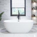 A2/BeBa_25400 ALMOST PERFECT - Matt White Freestanding Double Ended Bath 1645 x 745mm - Lisbon