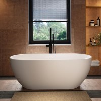 Matt White Freestanding Double Ended Bath 1645 x 745mm - Lisbon Matt White Freestanding Double Ended Bath 1645 x 745mm - Lisbon