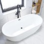 GRADE A2 - Matt White Freestanding Double Ended Bath 1645 x 745mm - Lisbon
