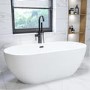 GRADE A2 - Matt White Freestanding Double Ended Bath 1645 x 745mm - Lisbon