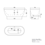 Matt White Freestanding Double Ended Bath 1645 x 745mm - Lisbon