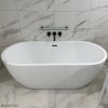 Matt White Freestanding Double Ended Bath 1645 x 745mm - Lisbon