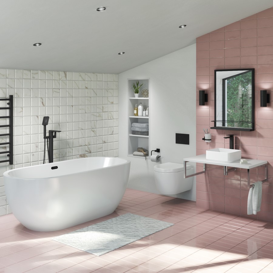 ONLY OPENED - Lago Freestanding Bath Double Ended Freestanding Bath - 1645 x 745mm
