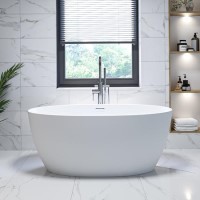 Matt White Freestanding Double Ended Bath 1500 x 720mm - Alvor Matt White Freestanding Double Ended Bath 1500 x 720mm - Alvor