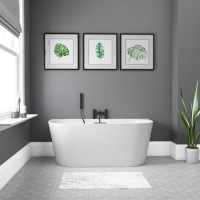 GRADE A2 - Gable Modern Back To Wall Freestanding Bath - 1700 x 800mm