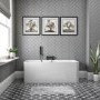 GRADE A2 - Oslo Slim Back to Wall Double Ended Freestanding Bath - 1500 x 740mm
