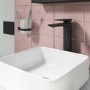 GRADE A2 - Zana Square Single Lever Tall Basin Mixer Tap - Black