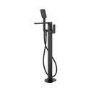 GRADE A1 - Zana Square Matt Black Freestanding Bath Shower Mixer Tap