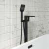 GRADE A1 - Zana Square Matt Black Freestanding Bath Shower Mixer Tap