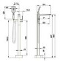 GRADE A1 - Zana Square Matt Black Freestanding Bath Shower Mixer Tap