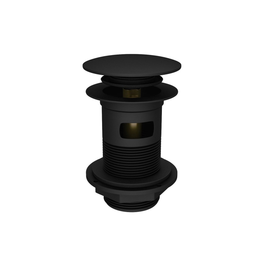 GRADE A1 - Arissa Matt Black Slotted Sprung Basin Waste