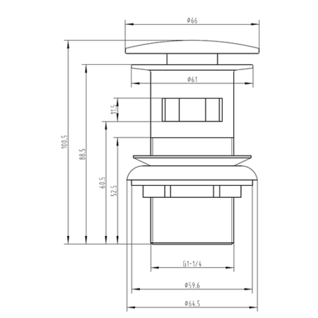 GRADE A1 - Arissa Matt Black Slotted Sprung Basin Waste