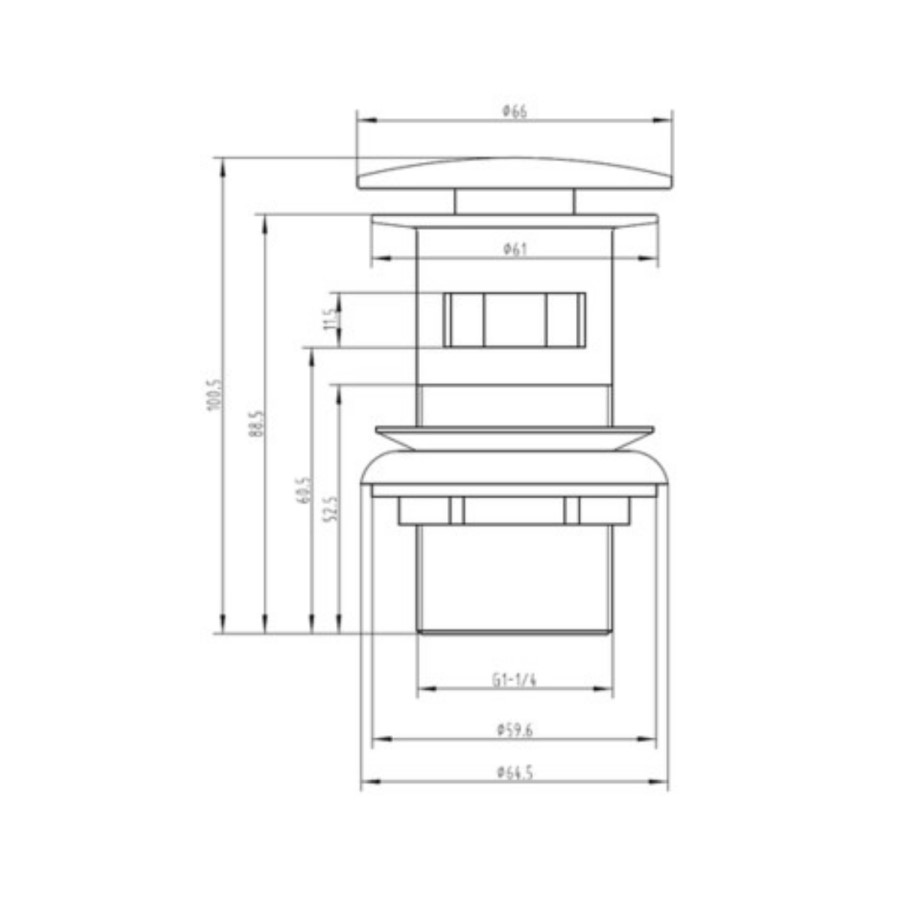 Black Click Clack Slotted Basin Waste - Arissa