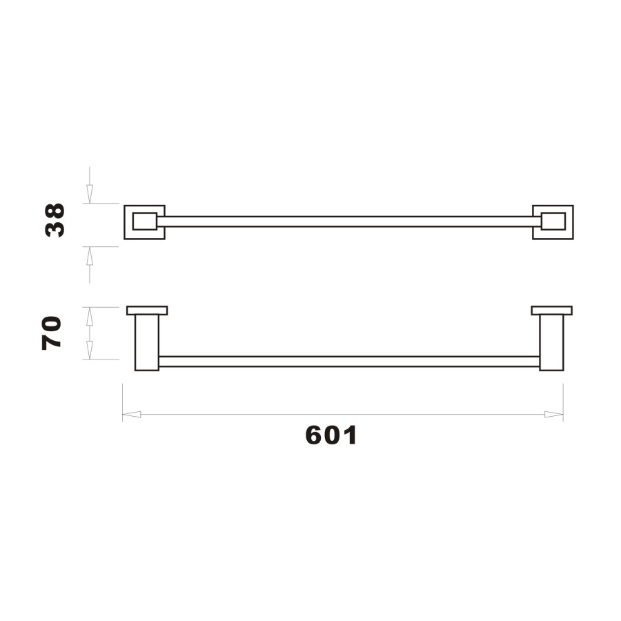Arissa Matt Black Single Towel Rail