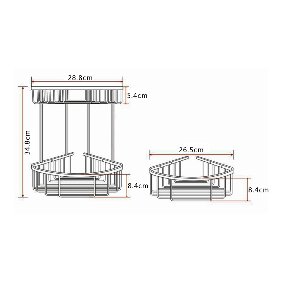 Matt Black 2 Tier Corner Shower Caddy - Arissa