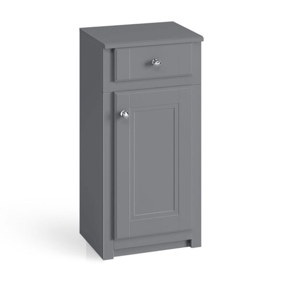 400mm Bathroom Cabinet - Door and Drawer - Grey - Traditional - Westbury
