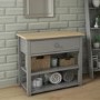 GRADE A1 - 840mm Grey Cabinet with Open Storage - Whitby