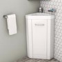 GRADE A2 - 400mm Corner Vanity Unit with Basin - Single Door- White - Apollo