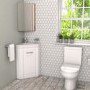 GRADE A2 - 400mm Corner Vanity Unit with Basin - Single Door- White - Apollo