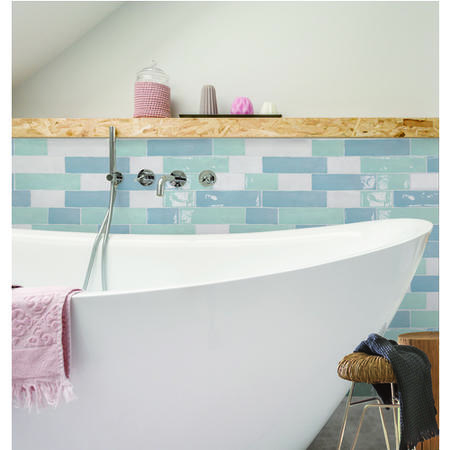 Sea Blue Rustic Effect Wall Tile 75 x 150mm - Artisan