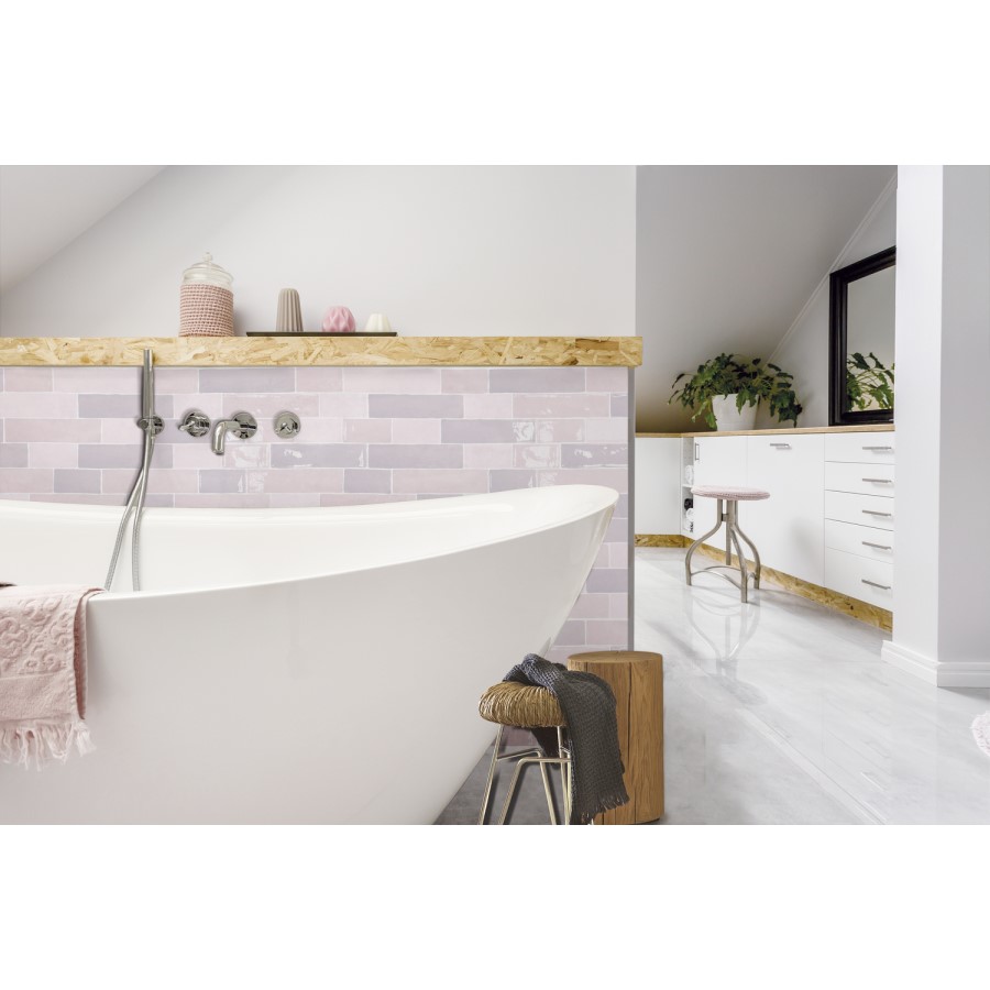 Blush Pink Rustic Effect Wall Tile 7.5 x 15cm - Artisan