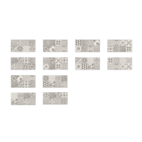 25.7cm x 51.5cm Paisley Gris Mosaic Wall Tile