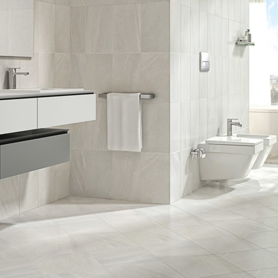 33cm x 33cm Zento White Floor Tile