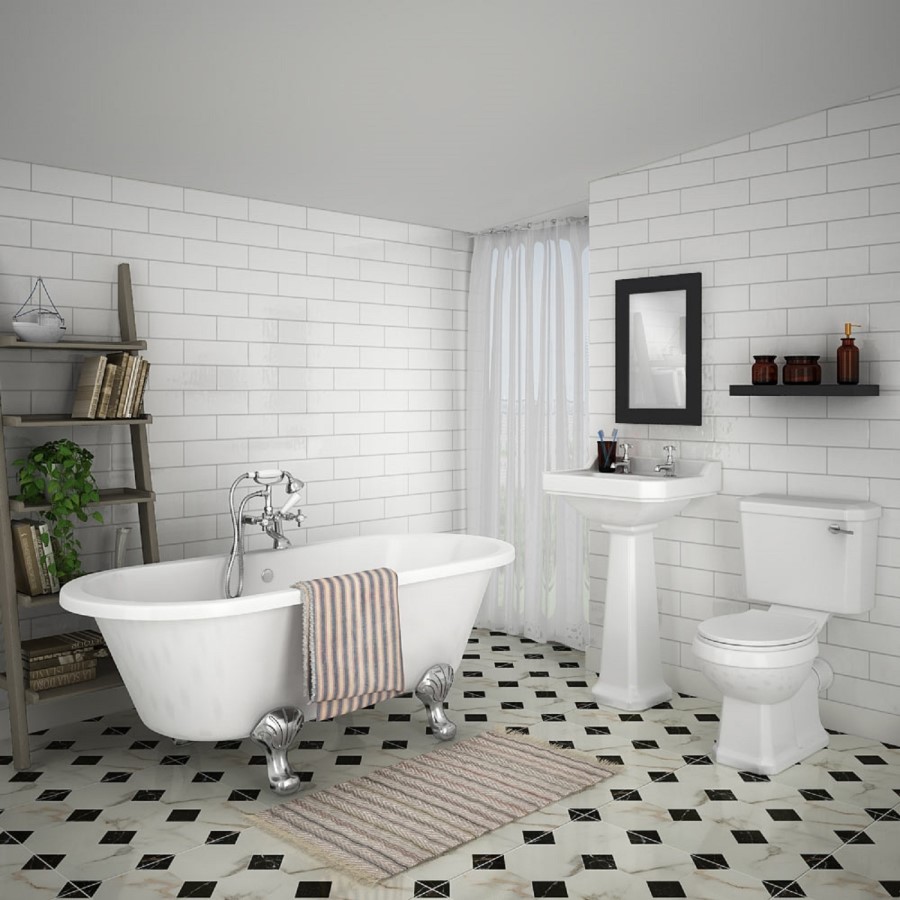 GRADE A1 - Matt White Wall Tile 100 x 300mm - Metro