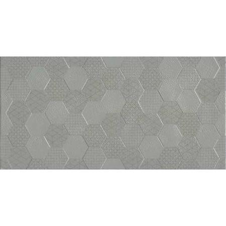 Grey Linen Effect Décor Wall Tile 30 x 60cm - Modello
