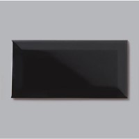 Black Bevelled Wall Tile 100mm x 200mm - Metro Black Bevelled Wall Tile 100mm x 200mm - Metro