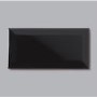 Black Bevelled Wall Tile 100mm x 200mm - Metro