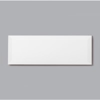 White Bevelled White Wall Tile 10 x 30cm - Metro