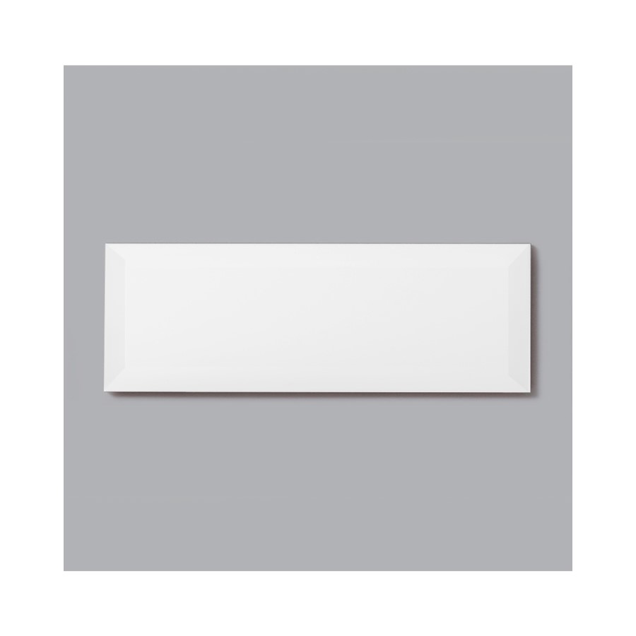 White Bevelled White Wall Tile 10 x 30cm - Metro
