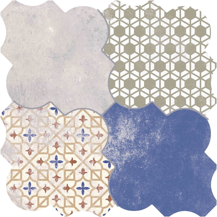 Multi Colour Patterned Floor/Wall Tile 45 x 45cm - Nerja