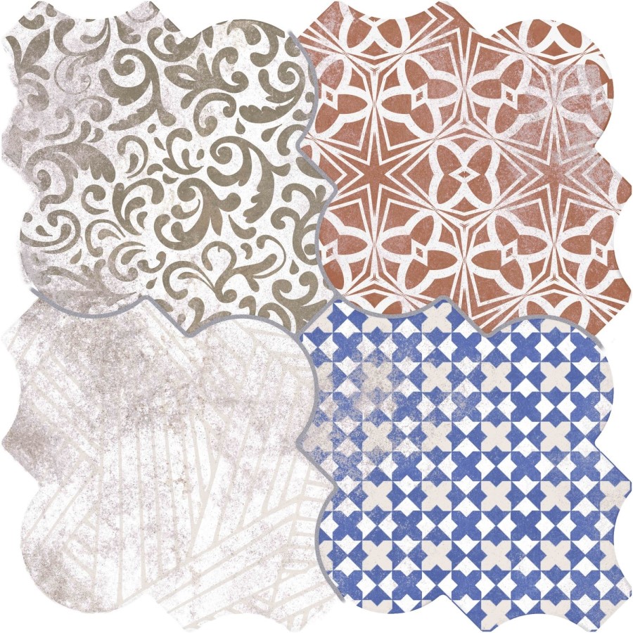 Multi Colour Patterned Floor/Wall Tile 45 x 45cm - Nerja