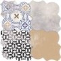 Multi Colour Patterned Floor/Wall Tile 45 x 45cm - Nerja