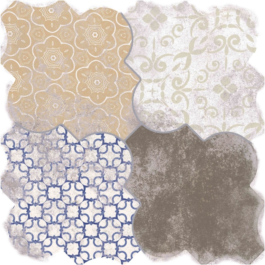Multi Colour Patterned Floor/Wall Tile 45 x 45cm - Nerja
