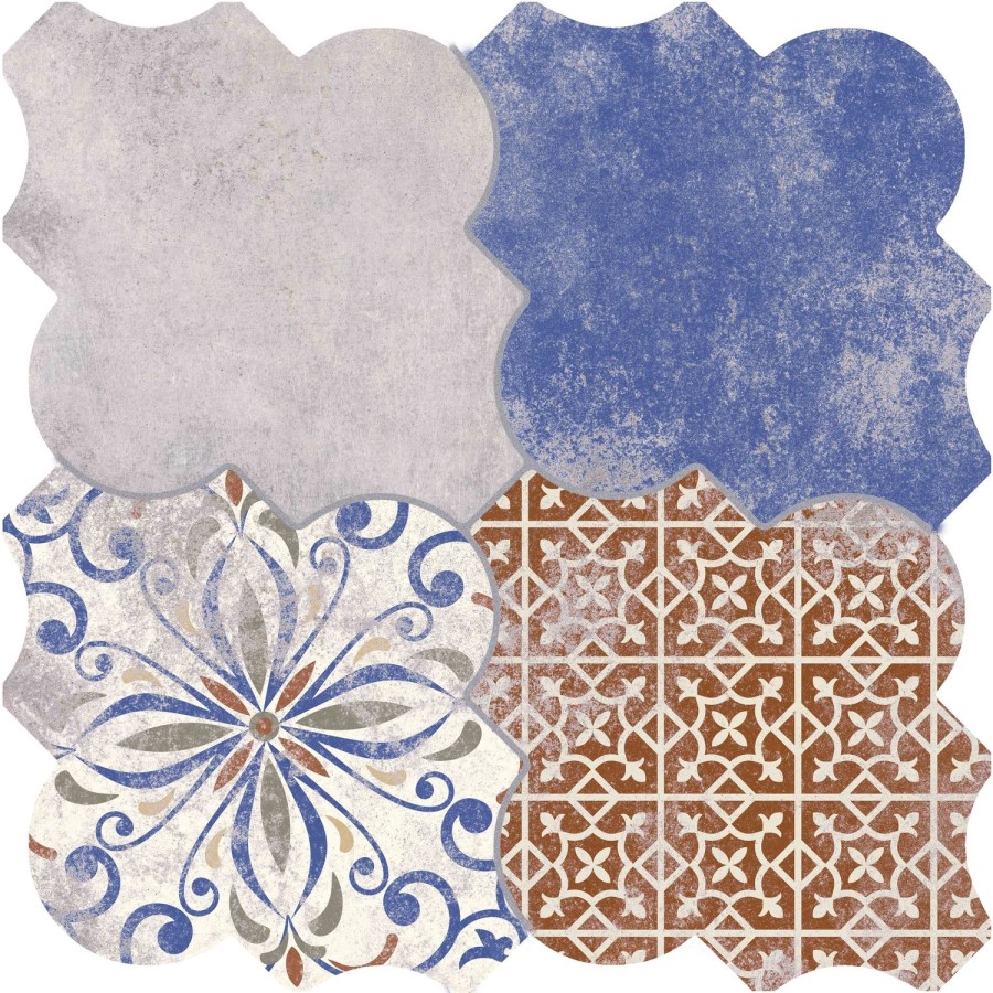 Multi Colour Patterned Floor/Wall Tile 45 x 45cm - Nerja