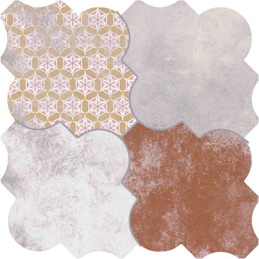 Multi Colour Patterned Floor/Wall Tile 45 x 45cm - Nerja