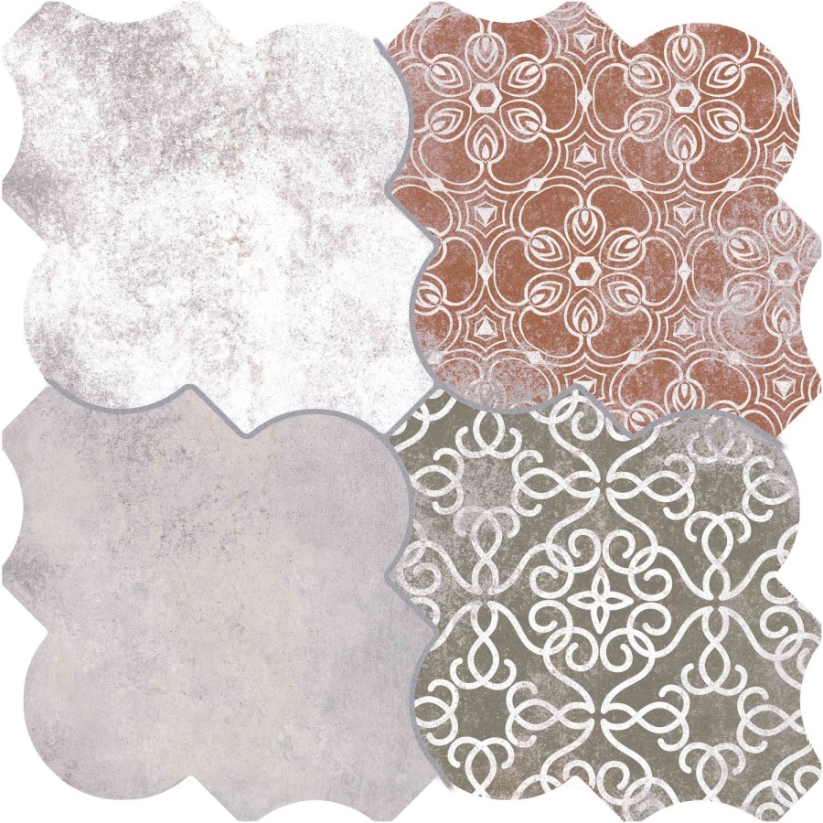 Multi Colour Patterned Floor/Wall Tile 45 x 45cm - Nerja
