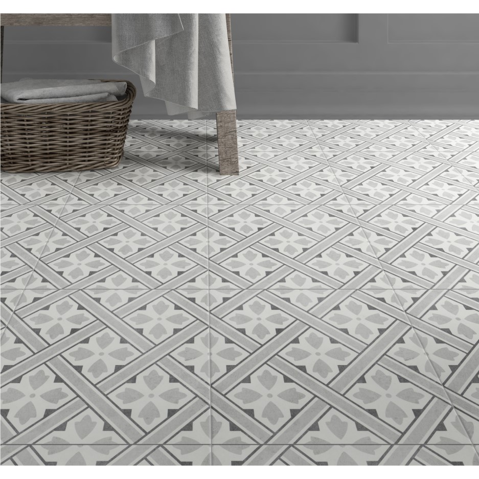 33cm x 33cm Belgravia Grey Floor Tile Better Bathrooms