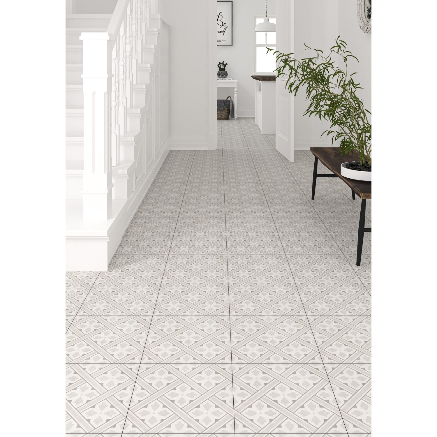 Beige Patterned Floor Tile 33 X 33cm, Patterned Floor Tiles