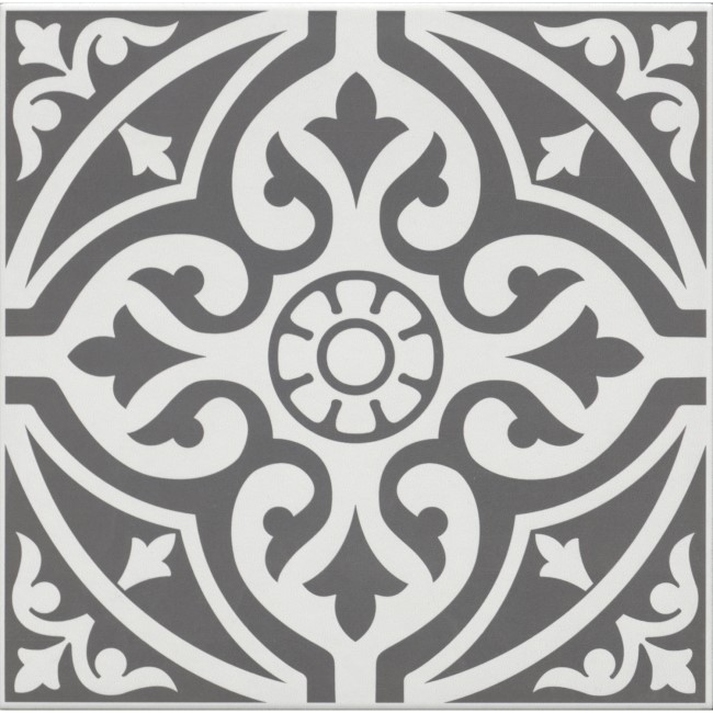 Black Patterned Floor Tile 330 x 330mm - Mayfair