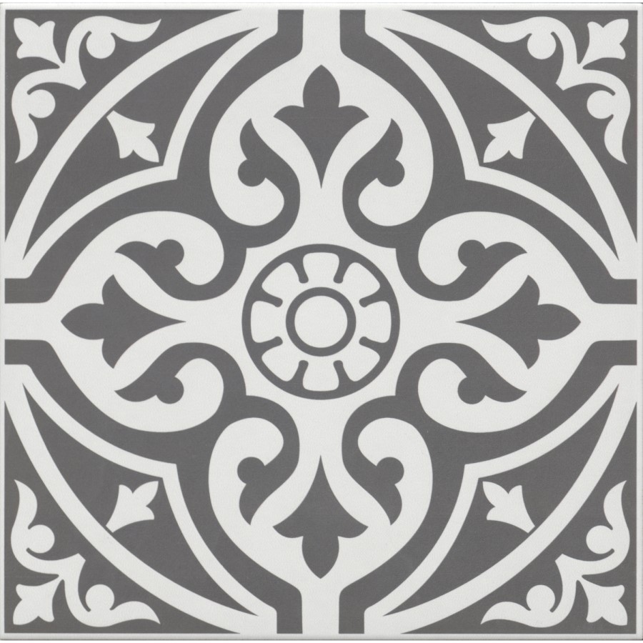 Black Patterned Floor Tile 330 x 330mm - Mayfair