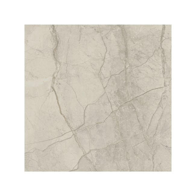 Light Stone Polished Marble Effect Floor/Wall Tile 80 x 80cm - Ampla