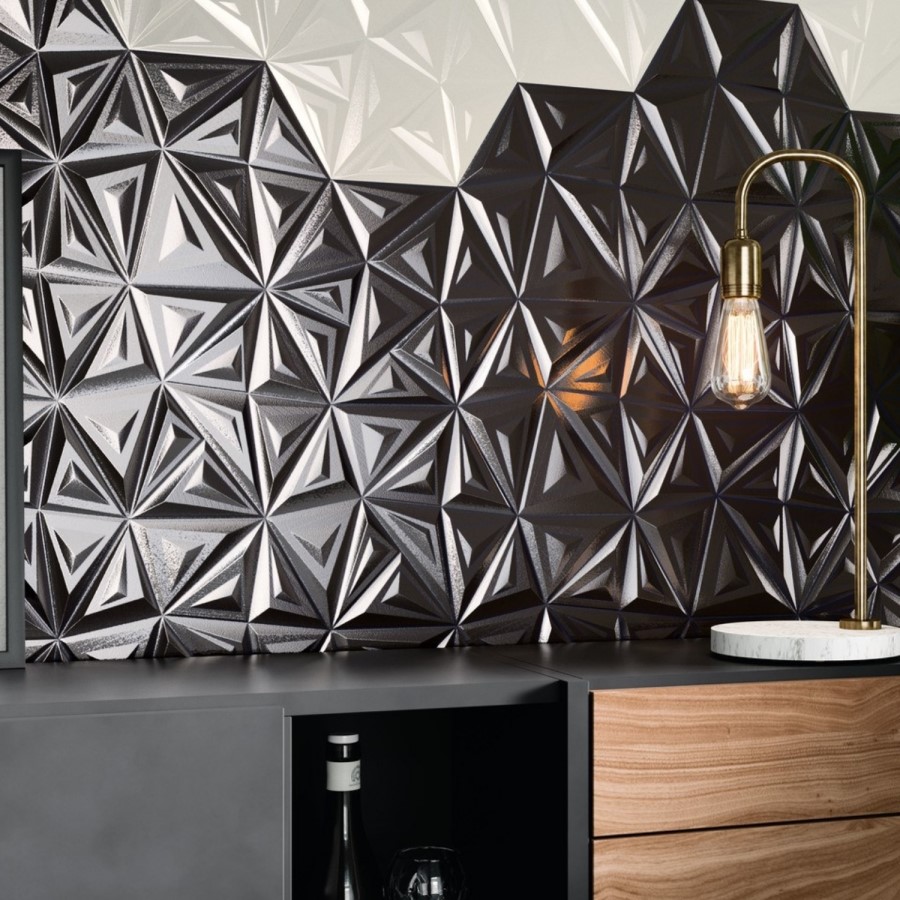 Black 3D Effect Wall Tile 285 x 330mm - Suma