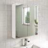 White 2 Door Mirrored Bathroom Cabinet 600 x 650mm - Ashford