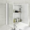 White 2 Door Mirrored Bathroom Cabinet 600 x 650mm - Ashford