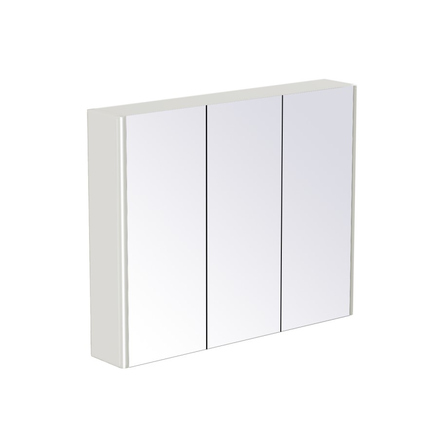 GRADE A1 - White Mirrored Wall Bathroom Cabinet 800 x 650mm - Ashford
