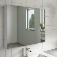3 Door Grey Mirrored Bathroom Cabinet 800 x 650mm - Ashford 3 Door Grey Mirrored Bathroom Cabinet 800 x 650mm - Ashford